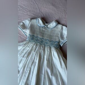 Elegant White and Blue Kids Formal Dress